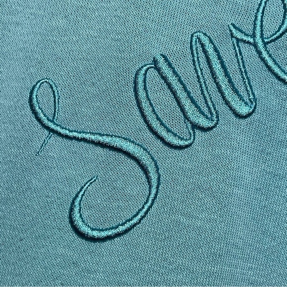 Ivory Ella Sweatshirt Size Medium Blue Pullover Embroidered Crew Neck - Picture 7 of 11